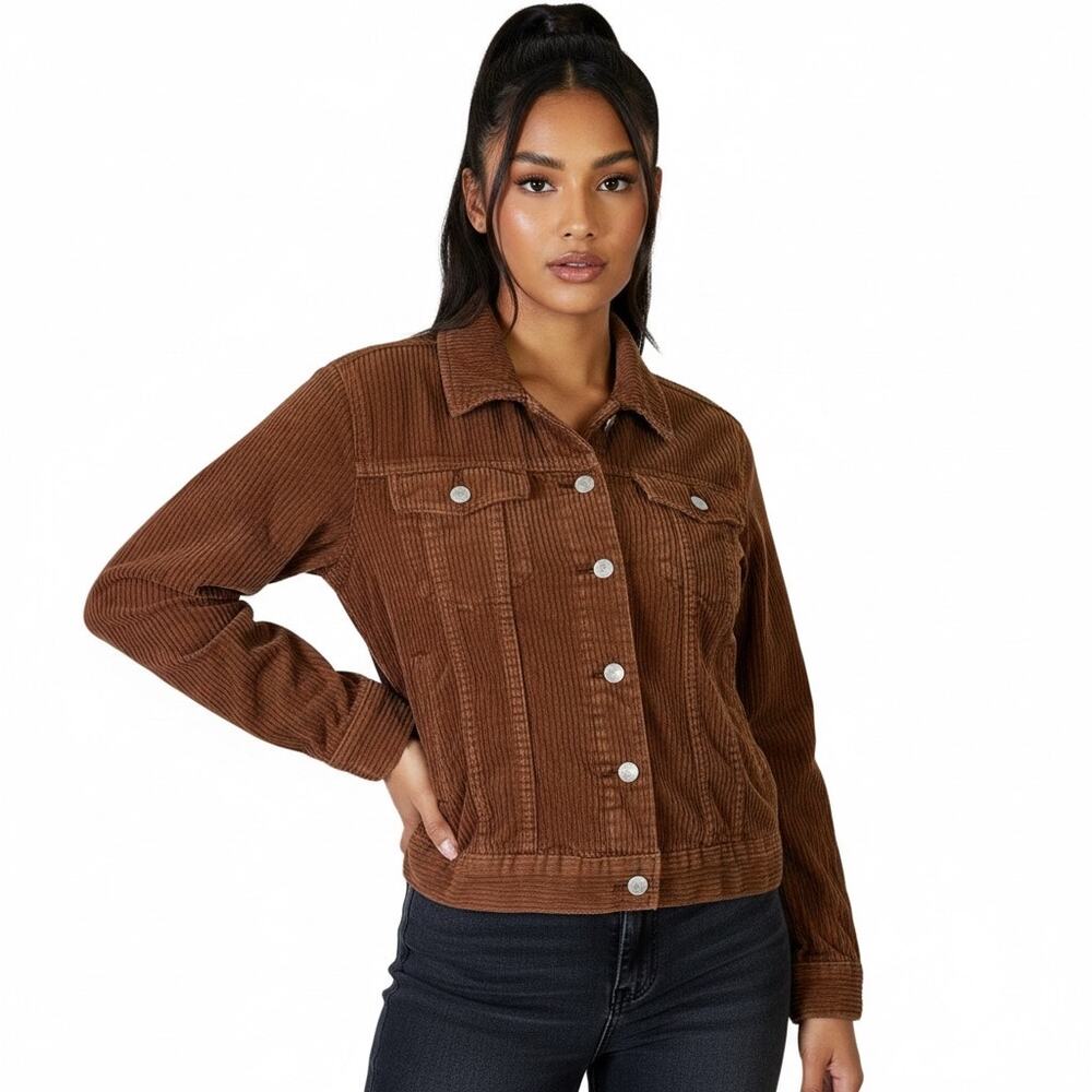 Pacsun Corduroy Cropped Jacket Womens XS Brown Corduroy Western Rustic Outdoorsy
